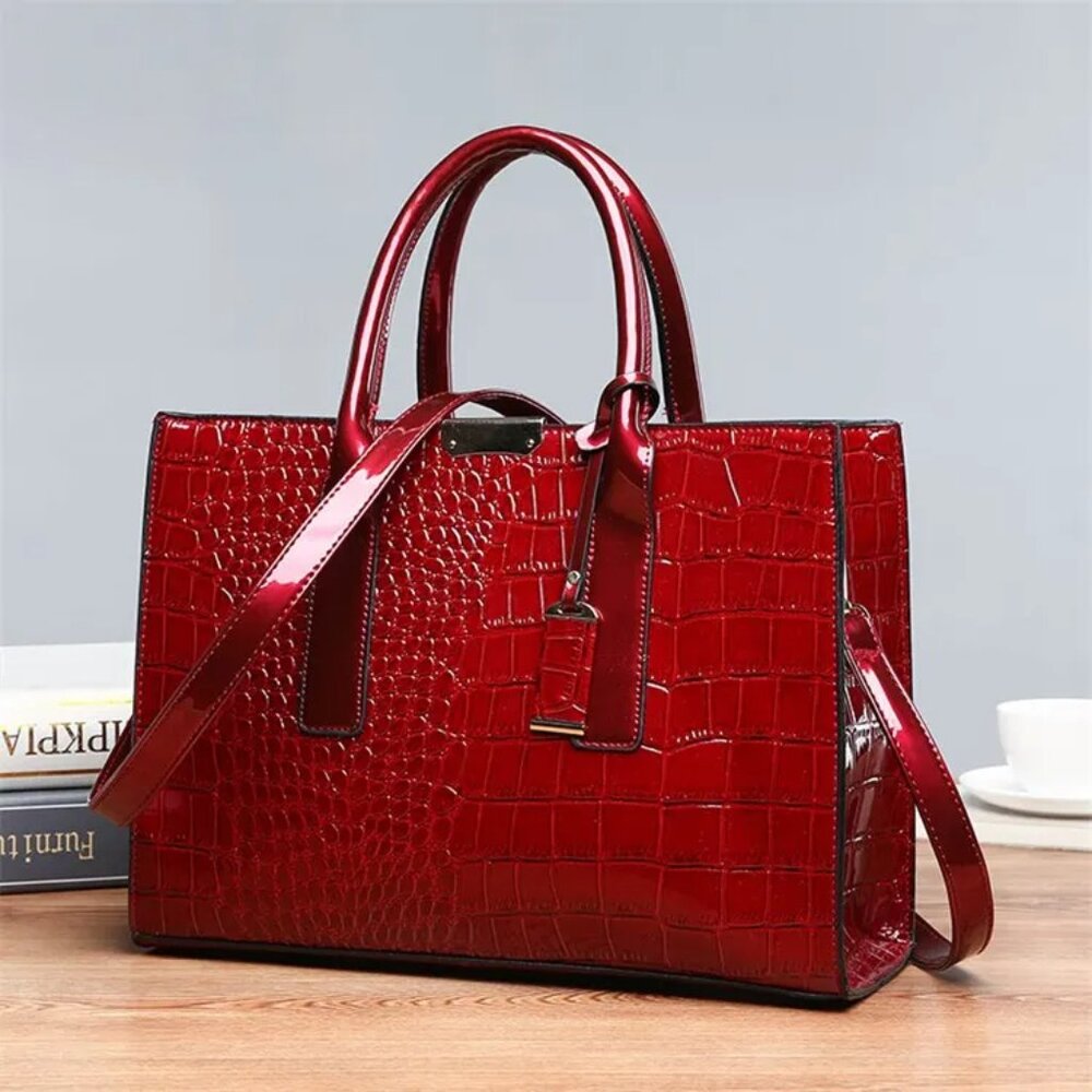 Woman Leather Large Hand Bag Formal Shoulder Bag